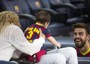 Pique con il figlio MIlan e la moglie Shakira