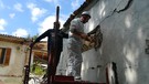 Terremoto: recupero scultura XI secolo chiesa Arquata del Tronto (ANSA)