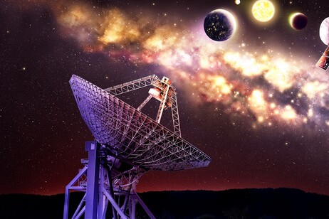 Immagine artistica del Sardinia Radio Telescope (fonte: Inaf)